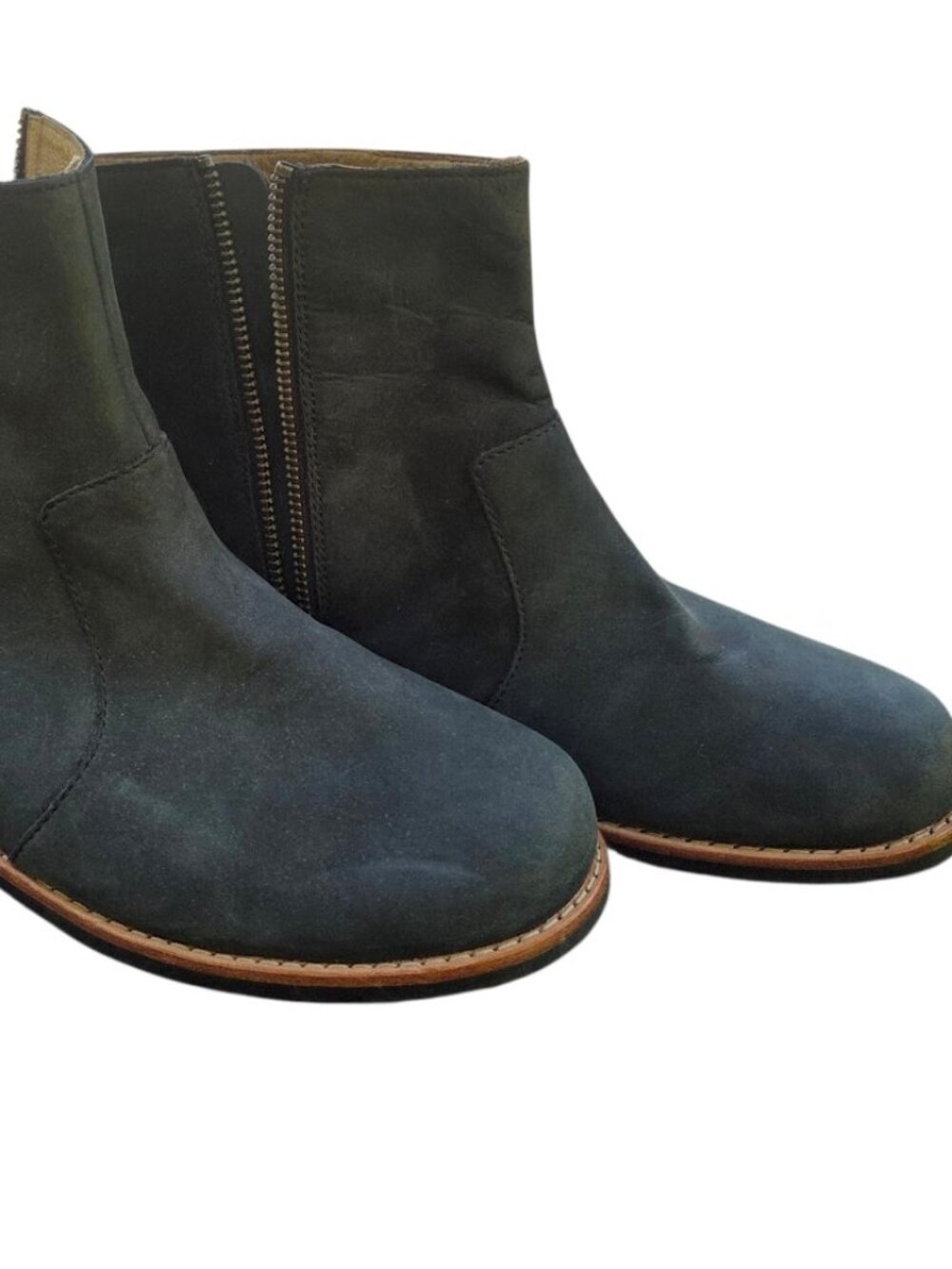 OluKai Kaona II Dark Green Suede Leather Ankle Booties Side Zip Women US 8.5